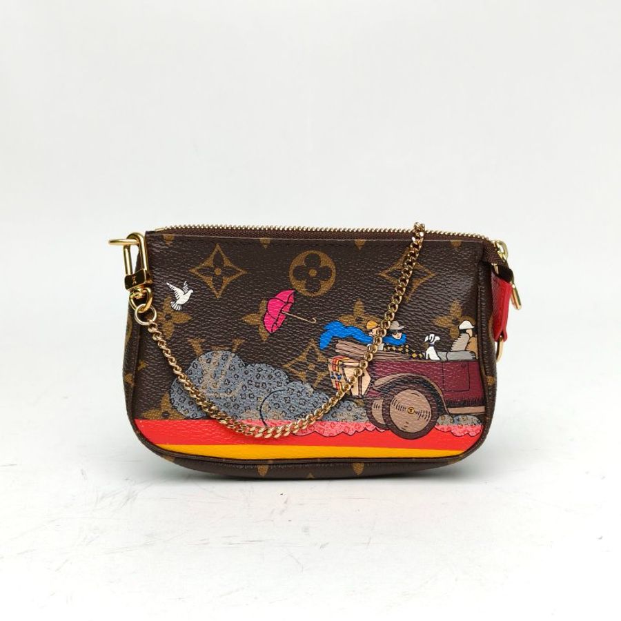 LOUIS VUITTON Pochette小麻將包老花PVC限定丁丁歷險肩背包-0