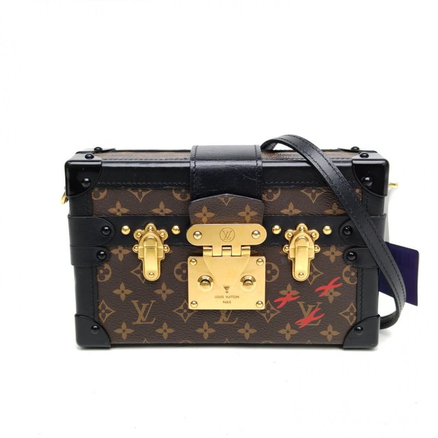 LOUIS VUITTON PETITEMALLE月光寶盒老花PVC金扣晶片肩背包-0