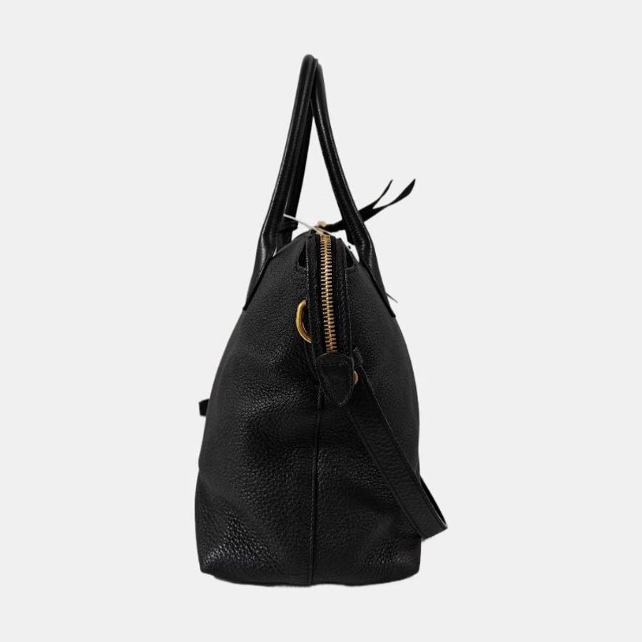 PRADA Vitello Phenix 相機包黑色牛皮十字紋-2