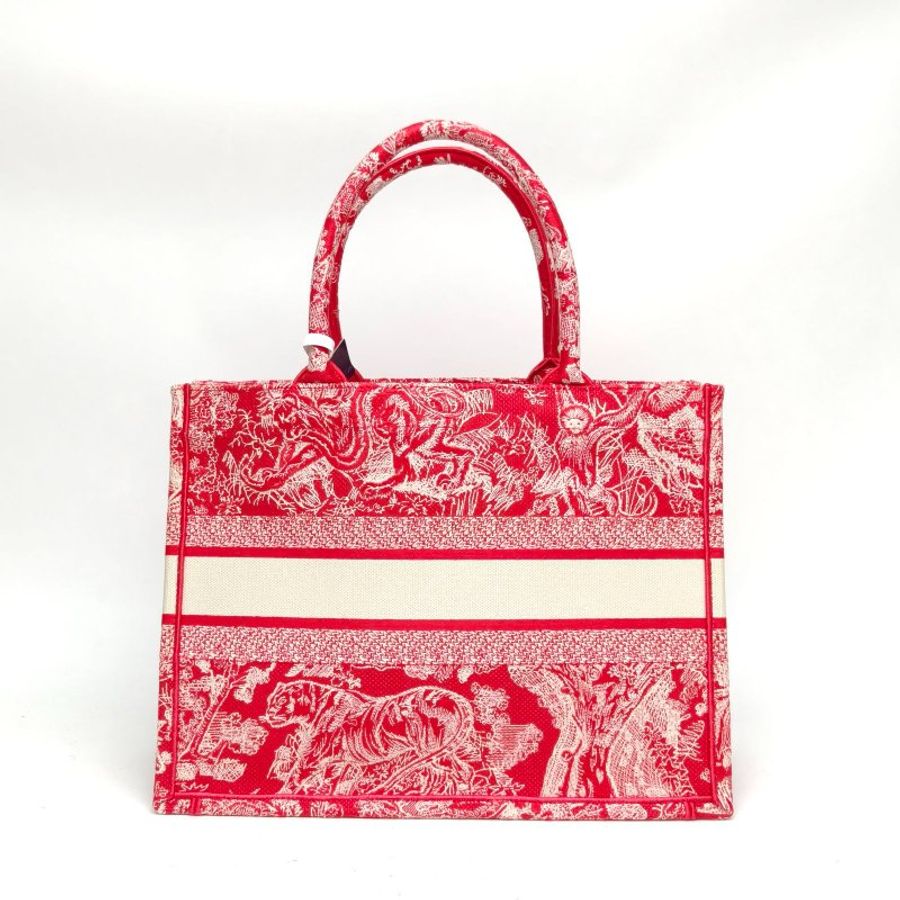 DIOR BookTote中號36紅色帆布肩背包-2