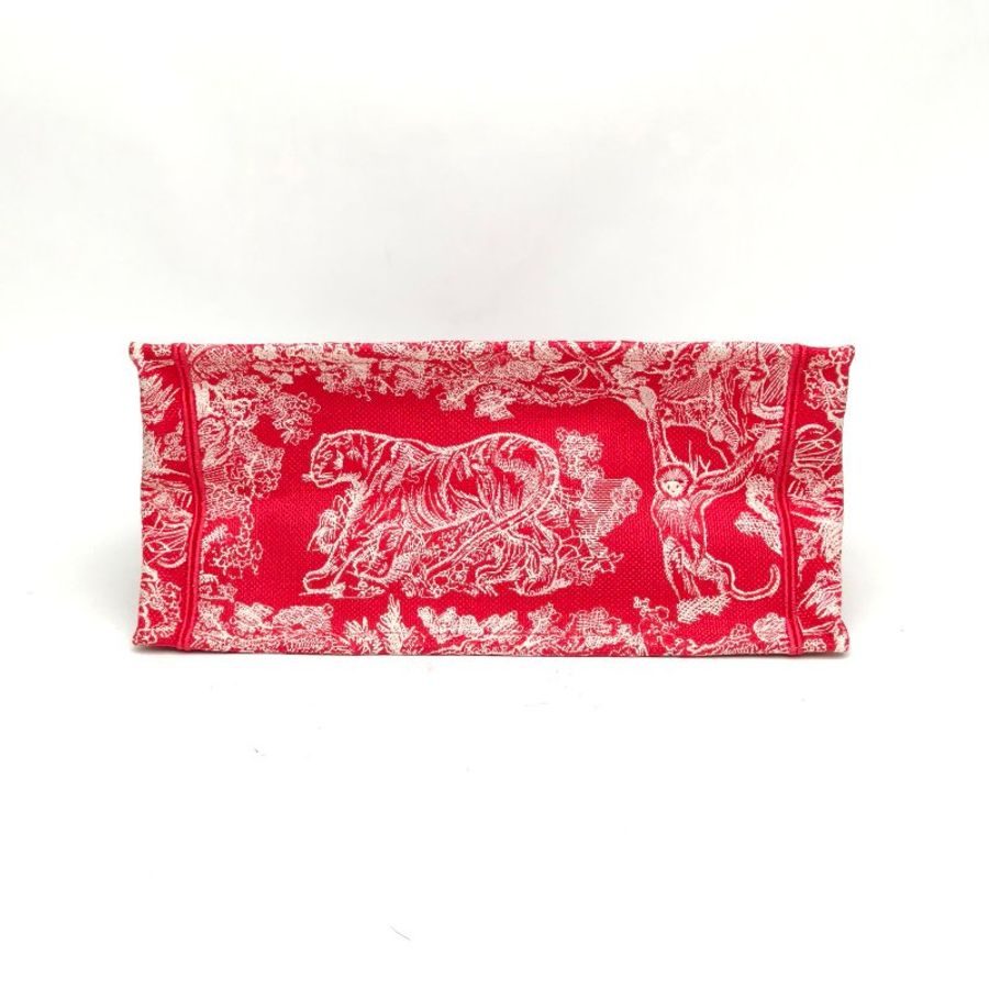 DIOR BookTote中號36紅色帆布肩背包-4
