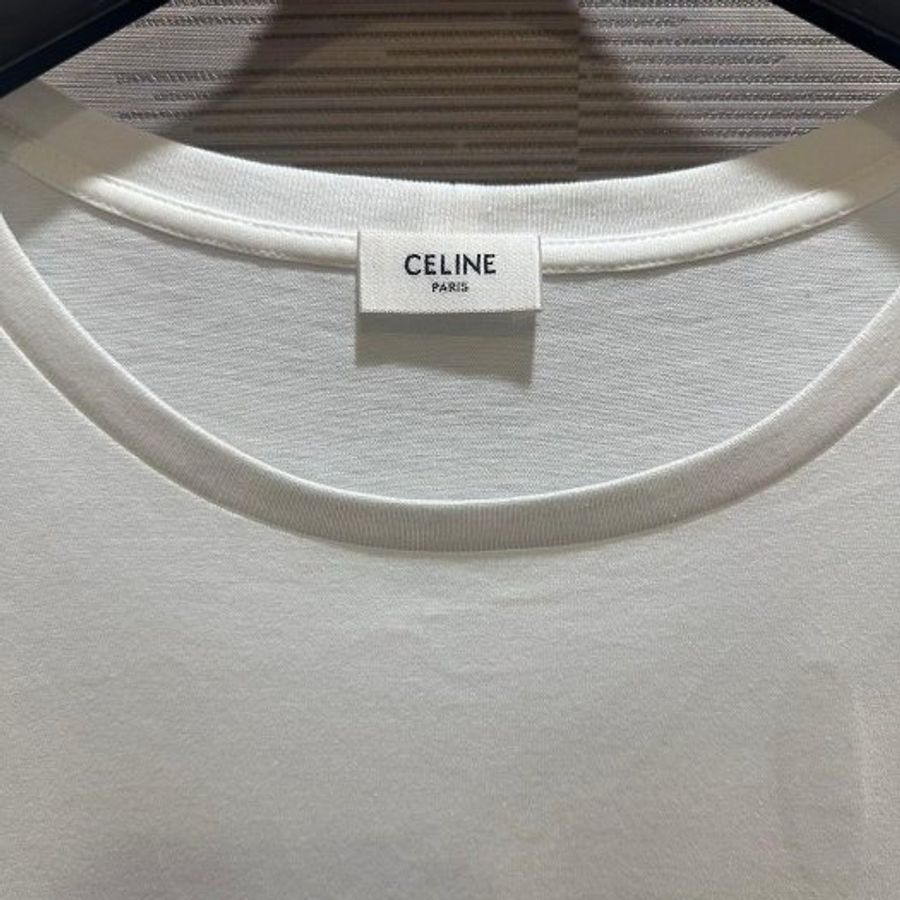 💎Han's house精品服飾💎 CELINE 凱旋門 刺繡 短 T 男女共穿 義大利製 現貨  L-2