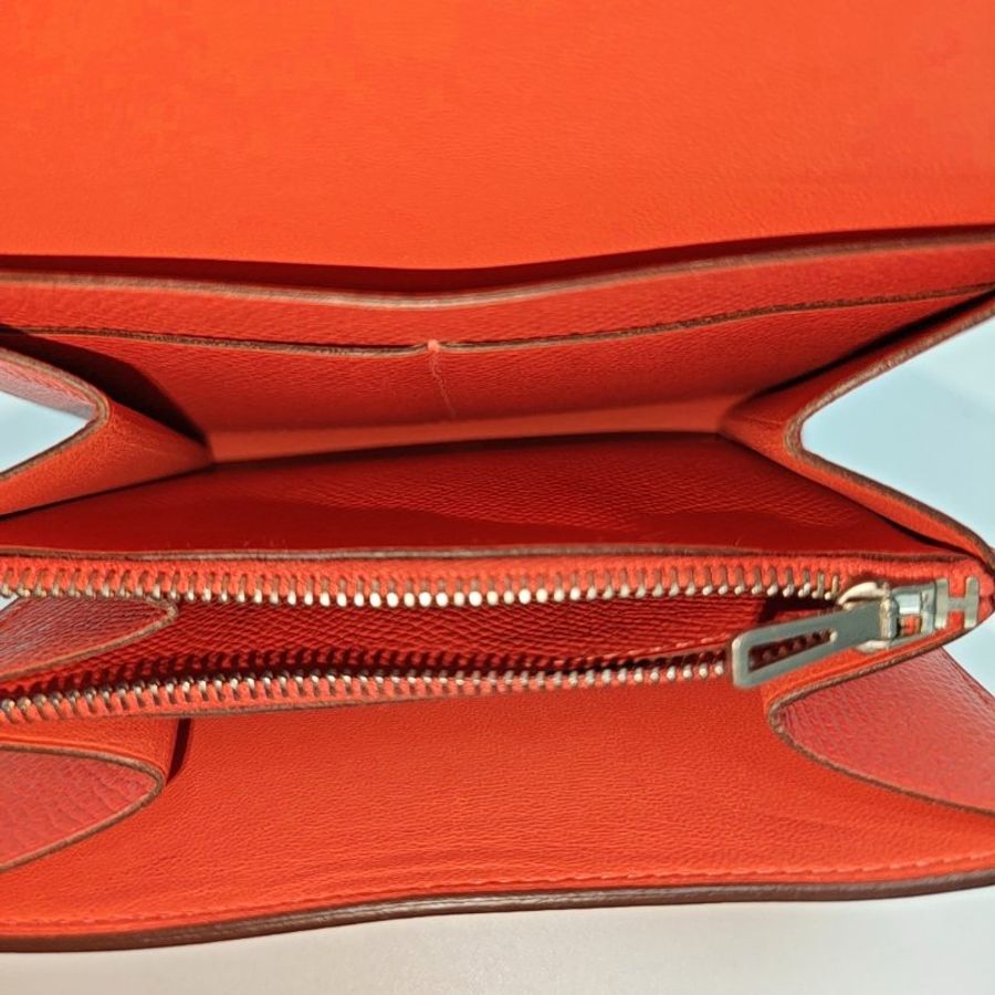 HERMES Constance蜜桃粉Epsom牛皮錢包T刻-6