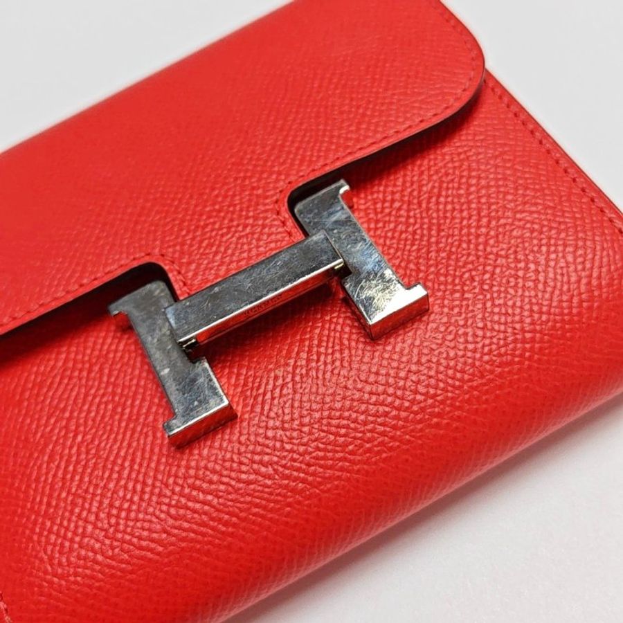 HERMES Constance蜜桃粉Epsom牛皮錢包T刻-7