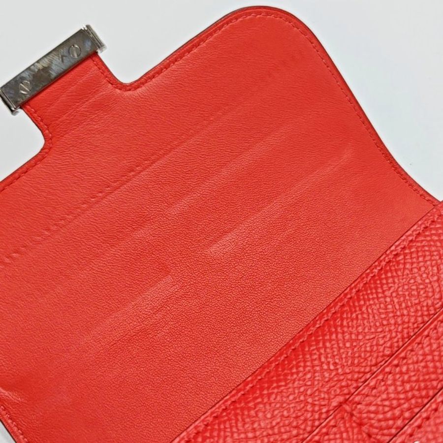 HERMES Constance蜜桃粉Epsom牛皮錢包T刻-8