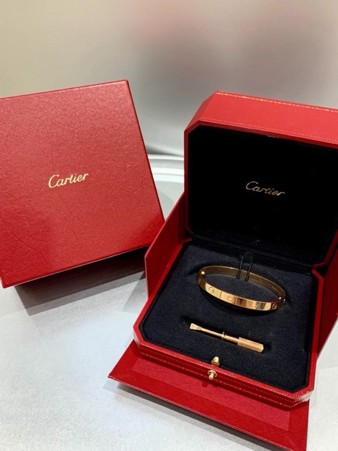 Cartier卡地亚 LOVE系列 玫瑰金手镯-0