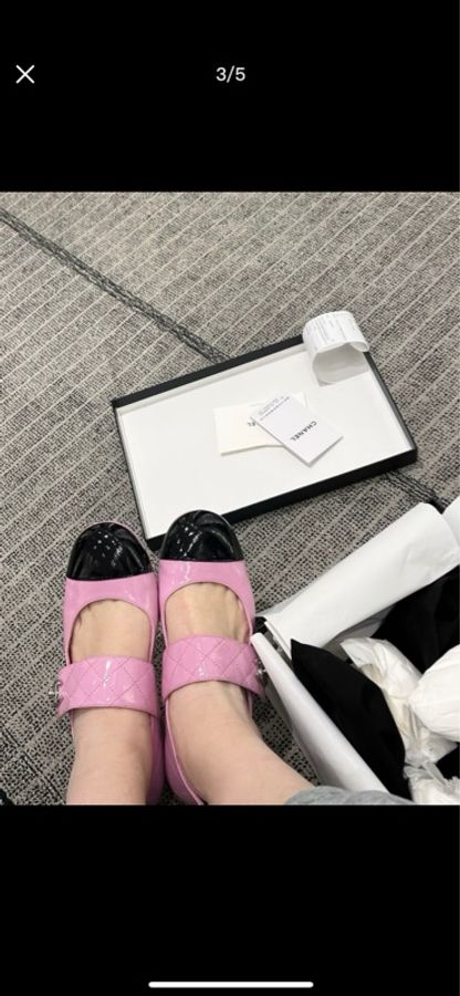 Chanel香奈儿 黑粉配色 魔术贴扣-3