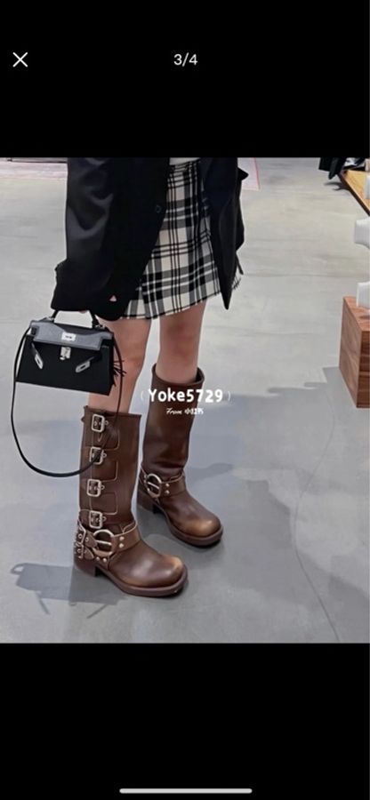 MIU MIU缪缪 复古机车长靴-3