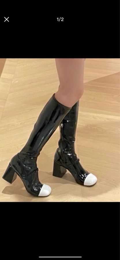 miumiu缪缪 黑色玛丽珍长筒靴-3