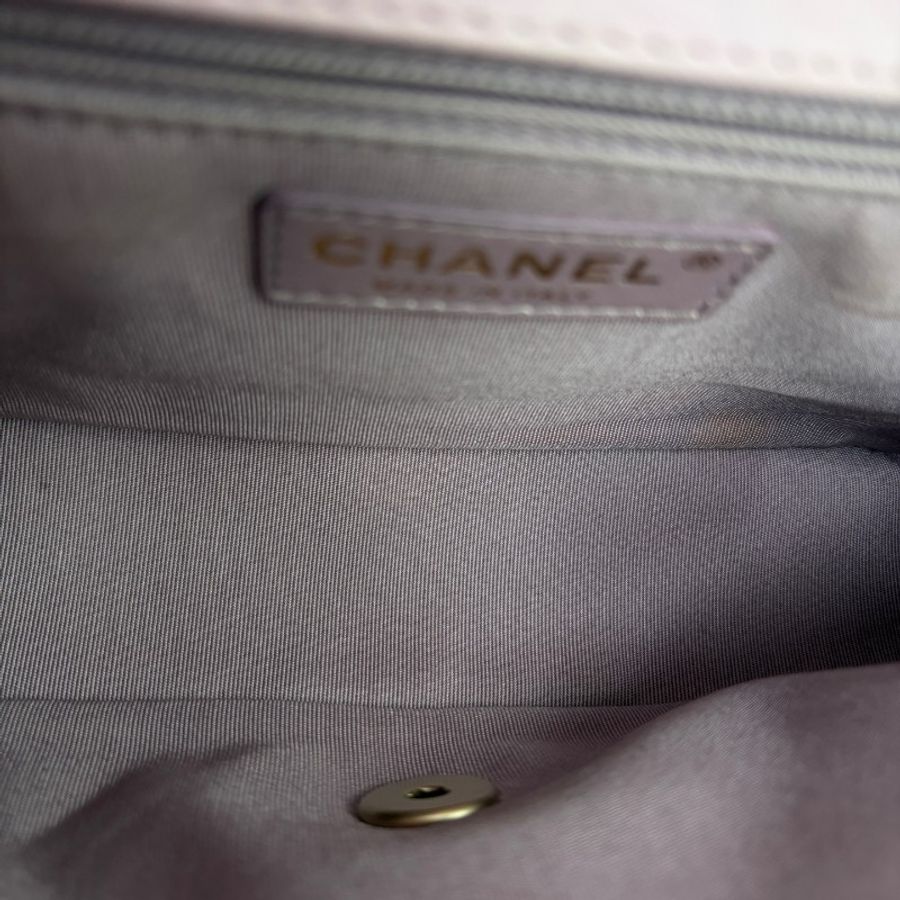 Chanel香奈兒CF系列鏈條包粉色金扣 羊皮-7