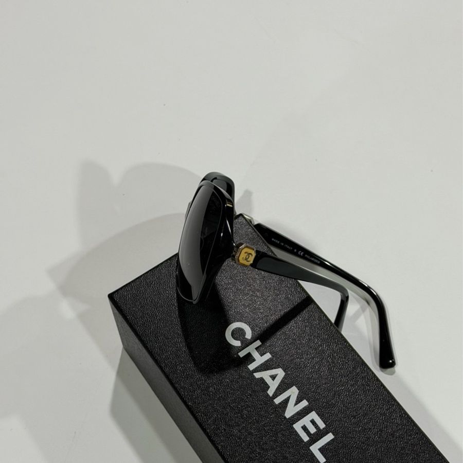 Chanel • 經典大框琺瑯釦墨鏡 🈶原廠盒裝-5