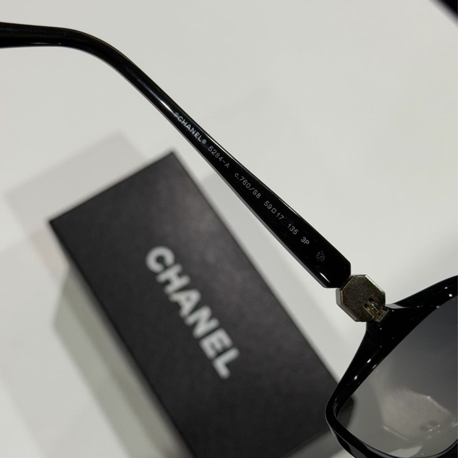 Chanel • 經典大框琺瑯釦墨鏡 🈶原廠盒裝-7