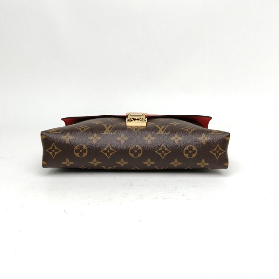 LOUIS VUITTON Pallas傳奇Chain鏈條信封包紅色PVC金扣肩背包-4