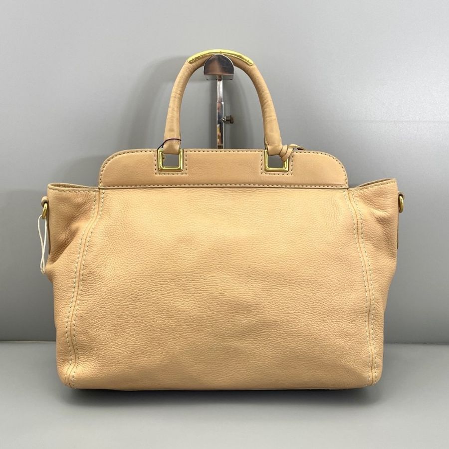Prada 全皮手提托特包奶茶色-1