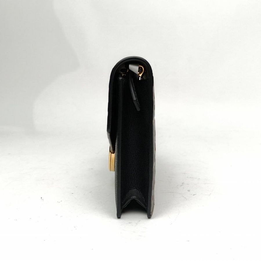 FENDI 黑色牛皮拼皮woc肩背包-1