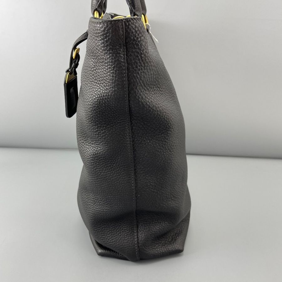 Prada 牛皮手提托特包黑色-3