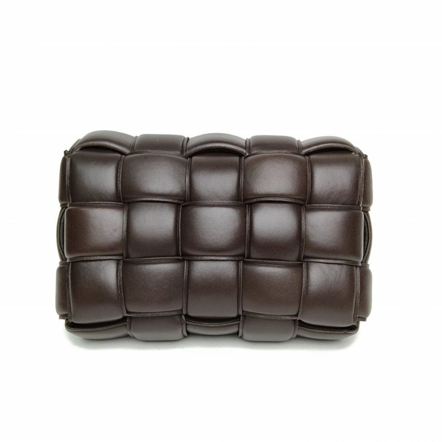 BOTTEGA VENETA CassettePadded加襯中號深巧克力色羊皮肩背包-2