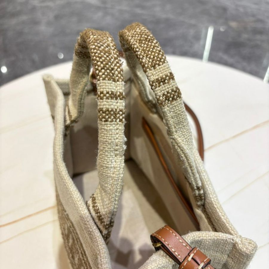 *SHIHNA名牌精品* CELINE CABAS THAIS 咖色條紋托特包-3