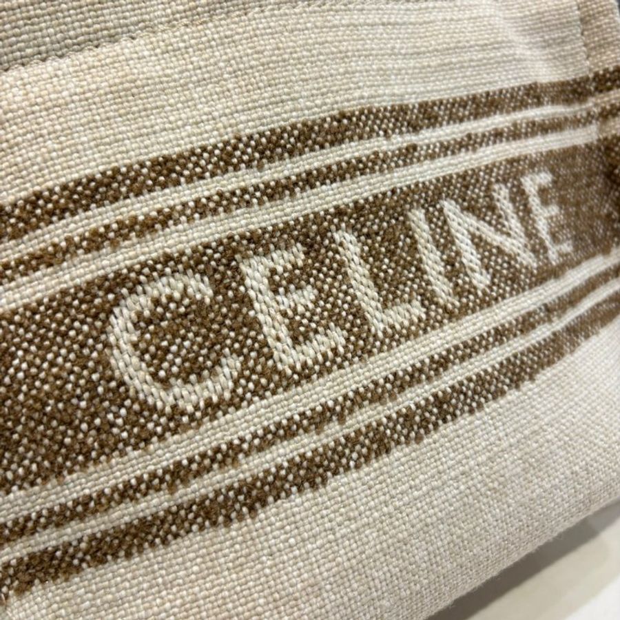 *SHIHNA名牌精品* CELINE CABAS THAIS 咖色條紋托特包-4