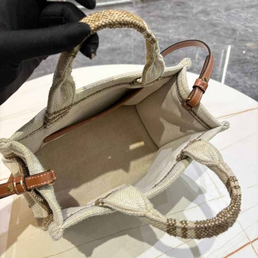 *SHIHNA名牌精品* CELINE CABAS THAIS 咖色條紋托特包-5
