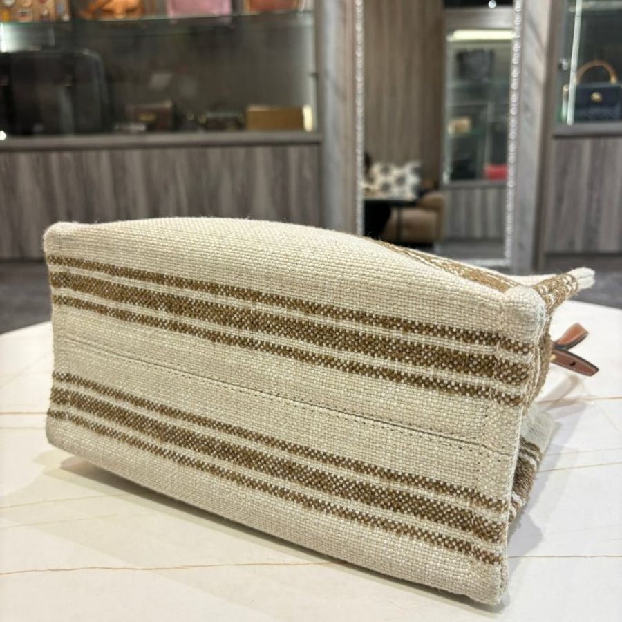 *SHIHNA名牌精品* CELINE CABAS THAIS 咖色條紋托特包-7