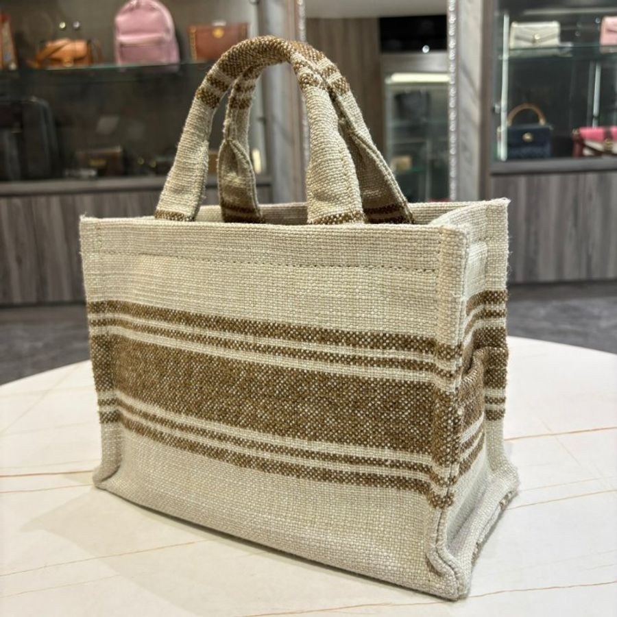 *SHIHNA名牌精品* CELINE CABAS THAIS 咖色條紋托特包-8