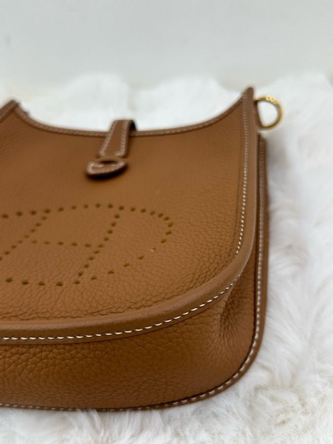 Hermes 愛馬仕 mini evelyne 金金 U刻-7