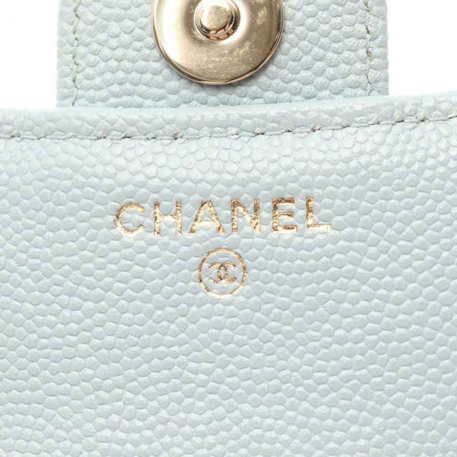 香奈兒 (CHANEL) 絎縫鏈條手機殼錢包單肩包 AP2096 皮革 藍色 二手-4