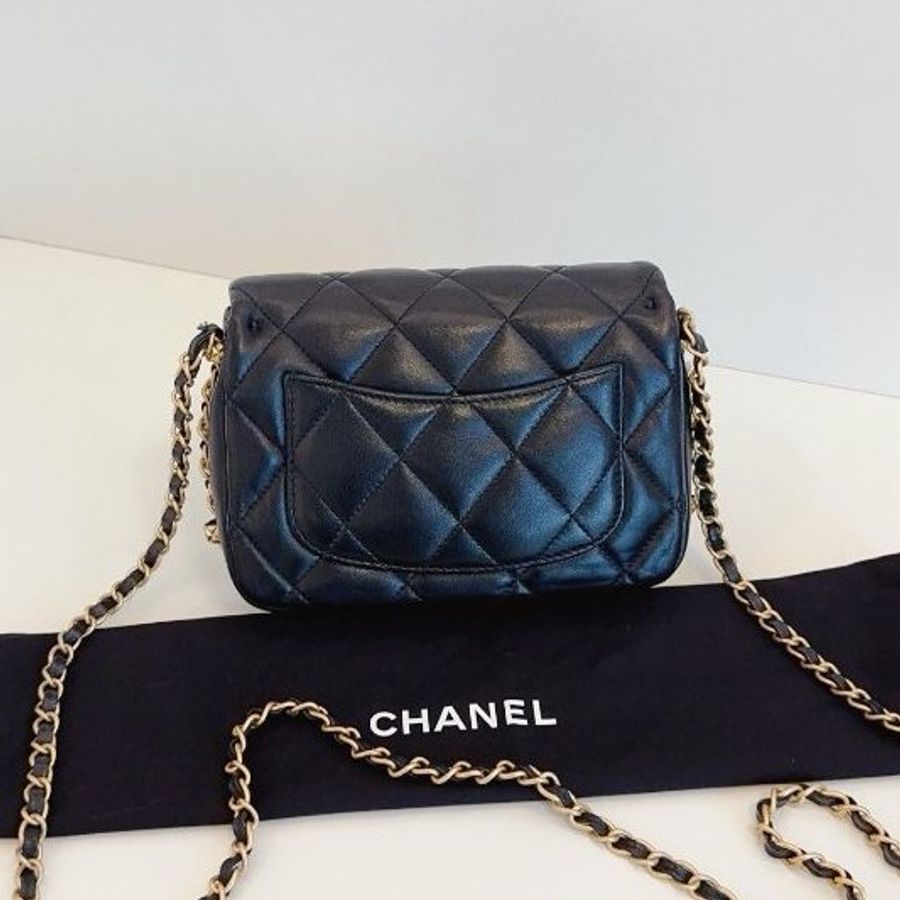 近新品 香奈兒/Chanel 黑金滾邊鏈CF方胖子-1