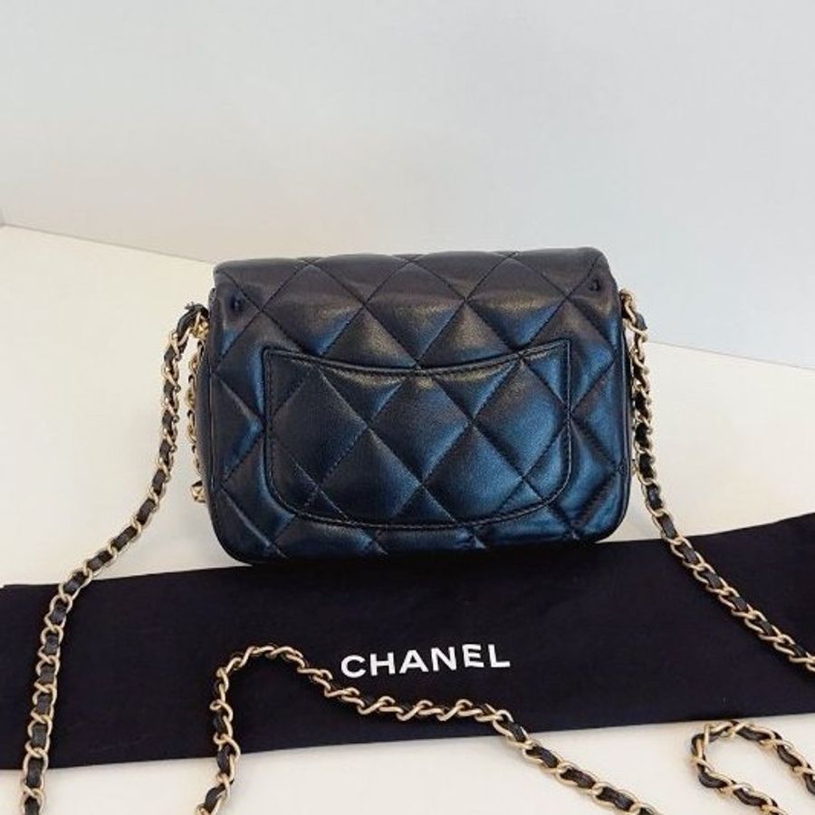 近新品 香奈兒/Chanel 黑金滾邊鏈CF方胖子-6