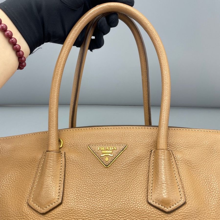 Prada 手提托特包焦糖色-4