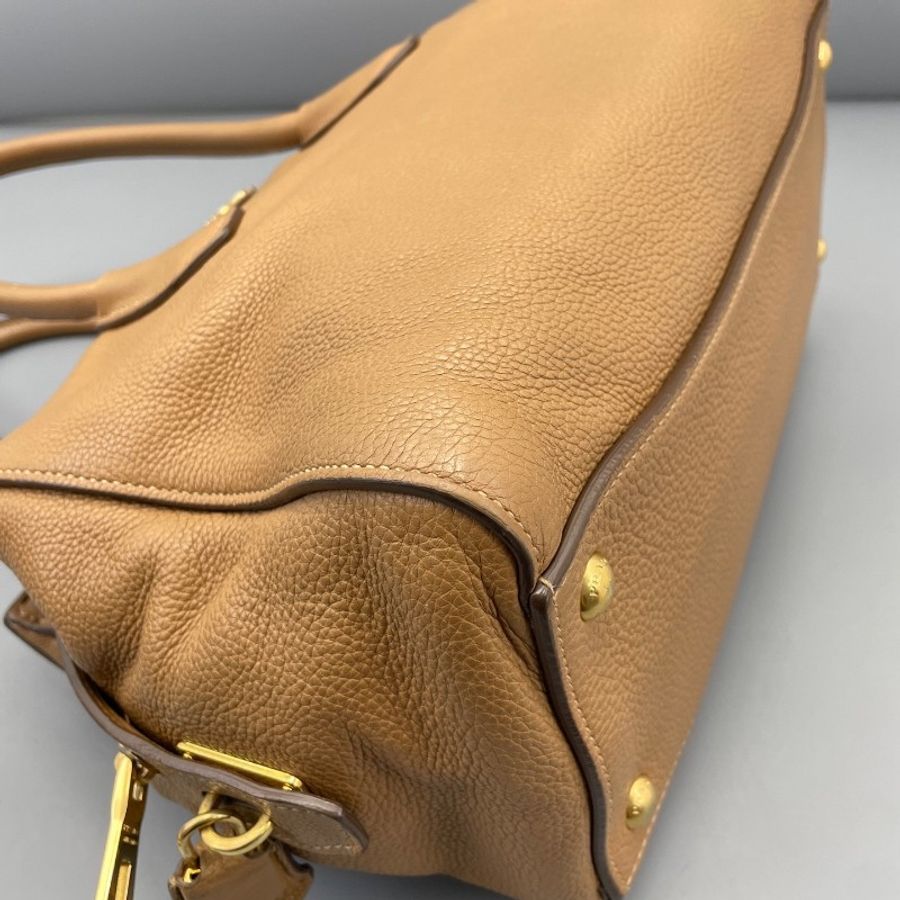 Prada 手提托特包焦糖色-6