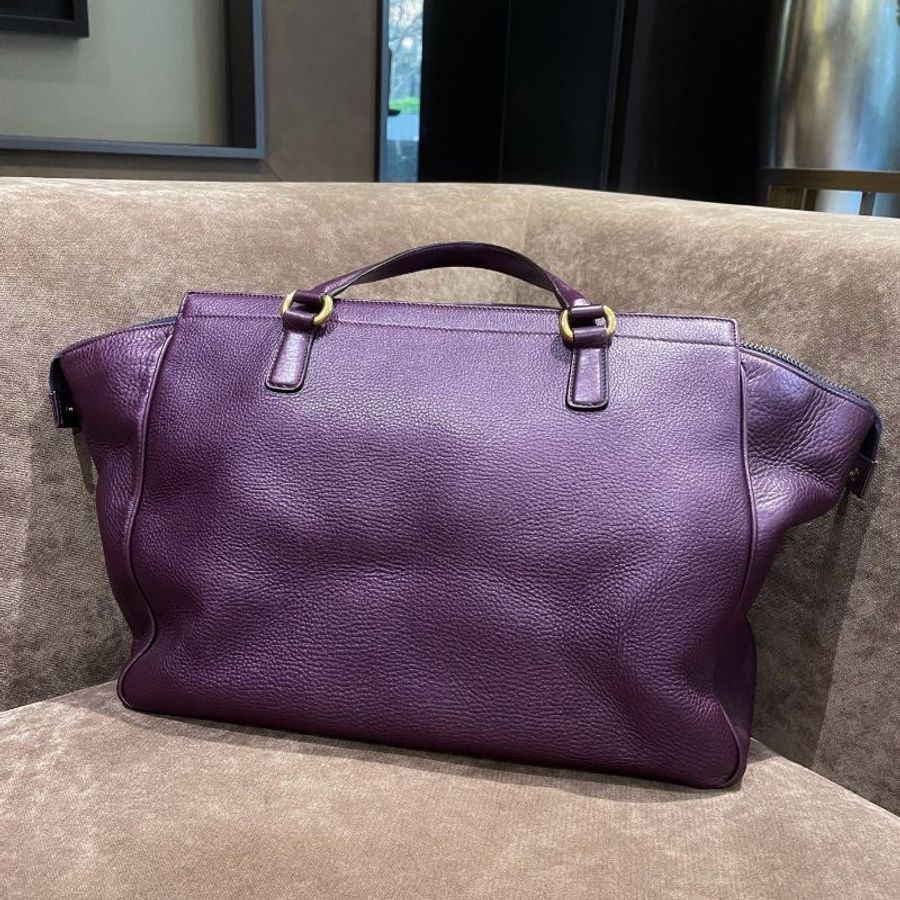 GUCCI 1973系列 大型 金屬紫 荔枝皮 明星款 手提包 251813-1