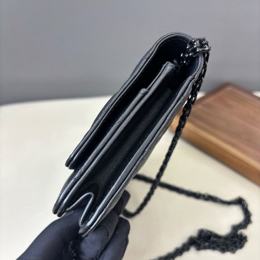 近新品 香奈兒/Chanel 2.55WOC So black全黑鏈條包 芯片款-2