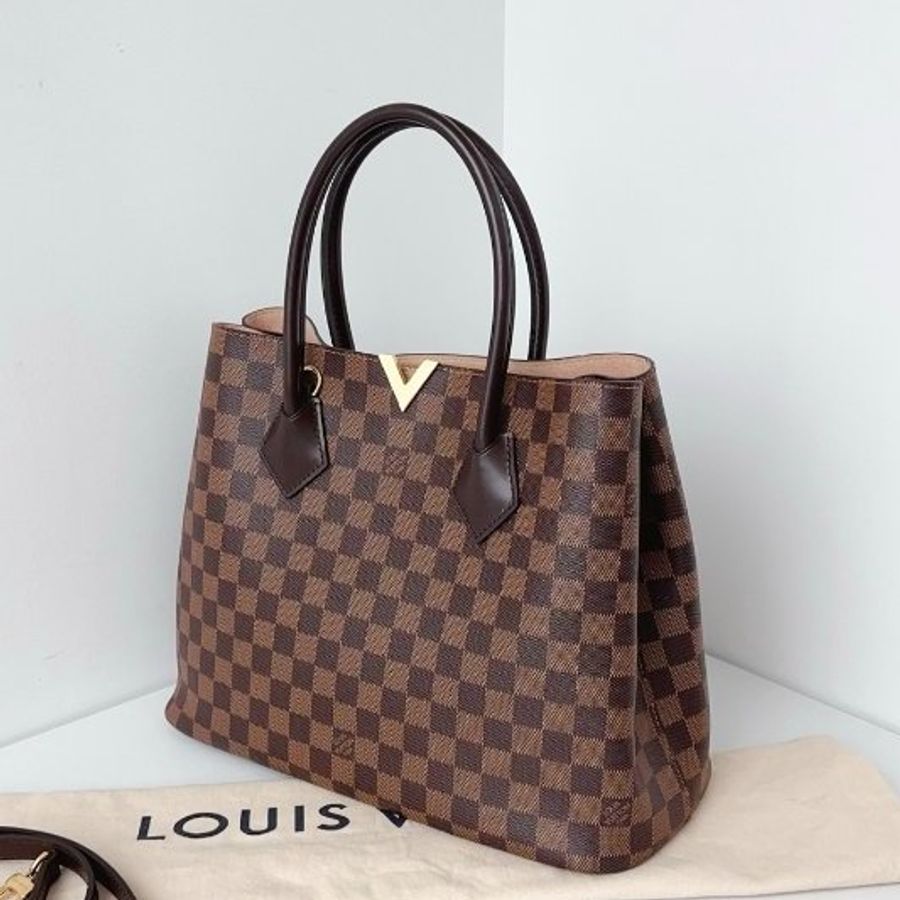 路易威登/Louis Vuitton Kensington肯辛頓 棕棋盤格手提包-3