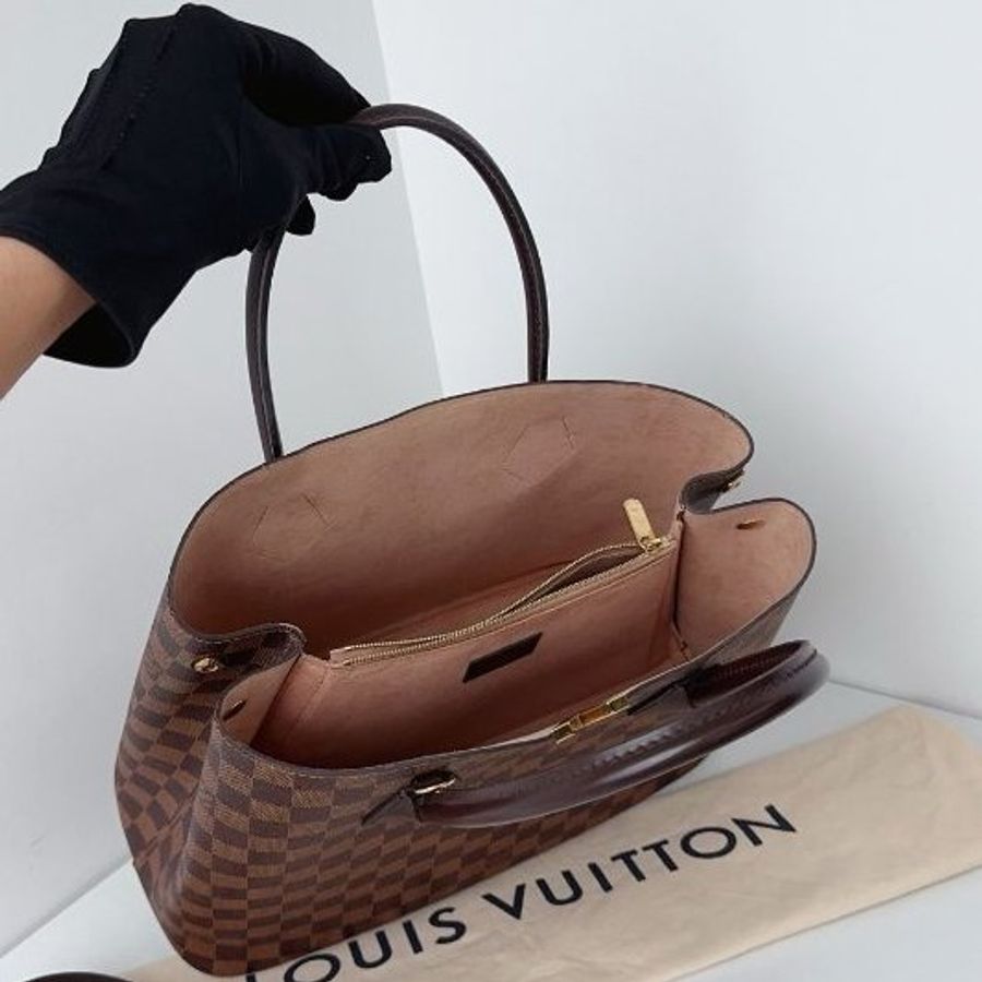路易威登/Louis Vuitton Kensington肯辛頓 棕棋盤格手提包-10