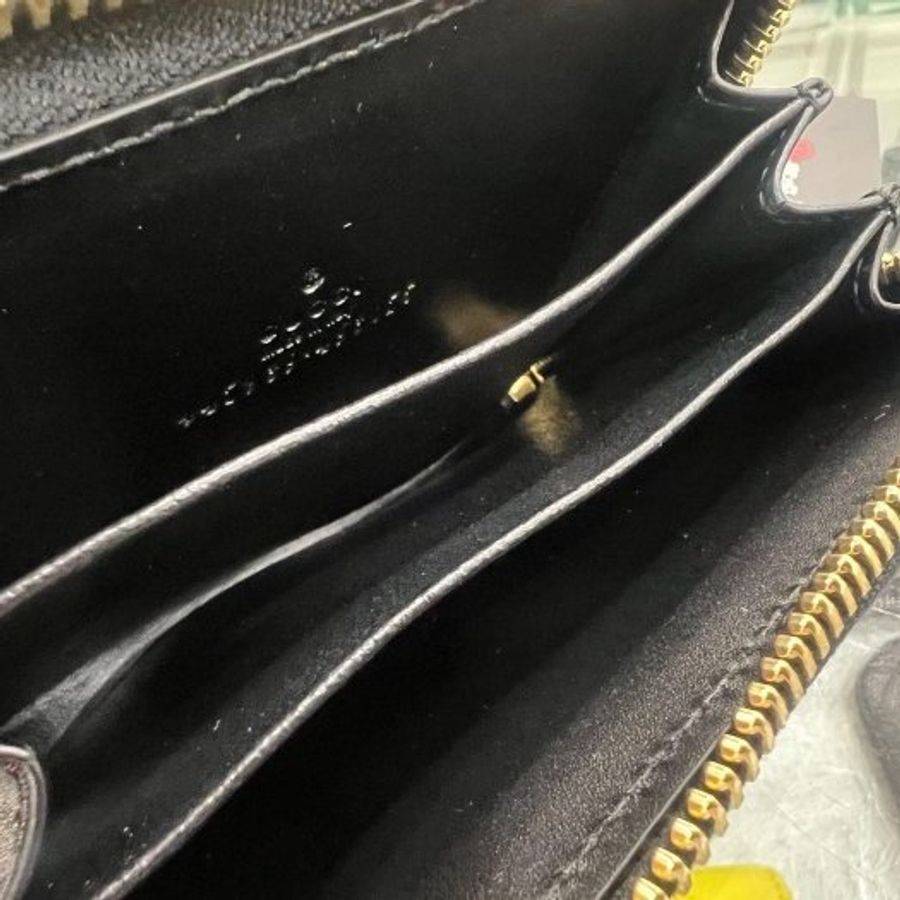 東區正精品㊣GUCCI 447939 全新黑色全皮壓紋GG LOGO 金釦ㄇ字拉鍊卡片夾零錢包小短夾 RZ6546-2
