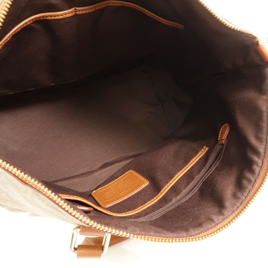 COACH 塗層帆布2Way Shoulder手挽肩背兩用袋-4