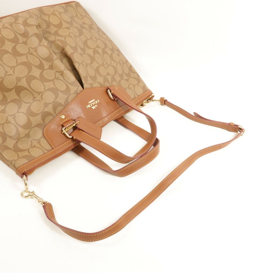 COACH 塗層帆布2Way Shoulder手挽肩背兩用袋-5