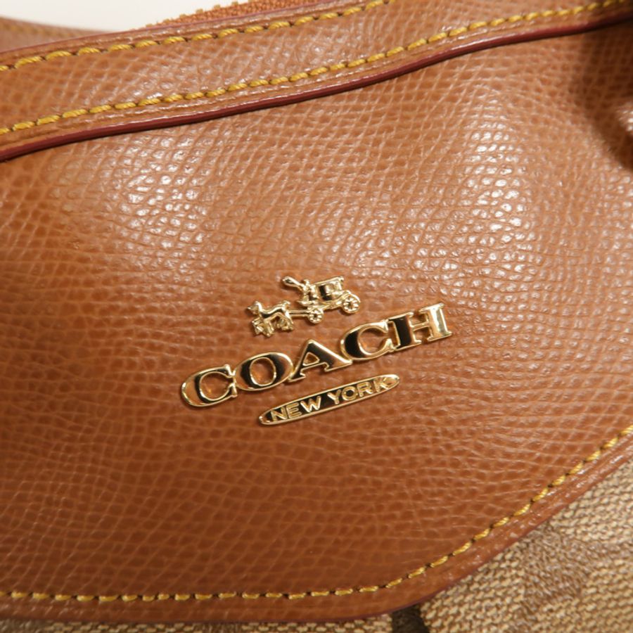 COACH 塗層帆布2Way Shoulder手挽肩背兩用袋-7
