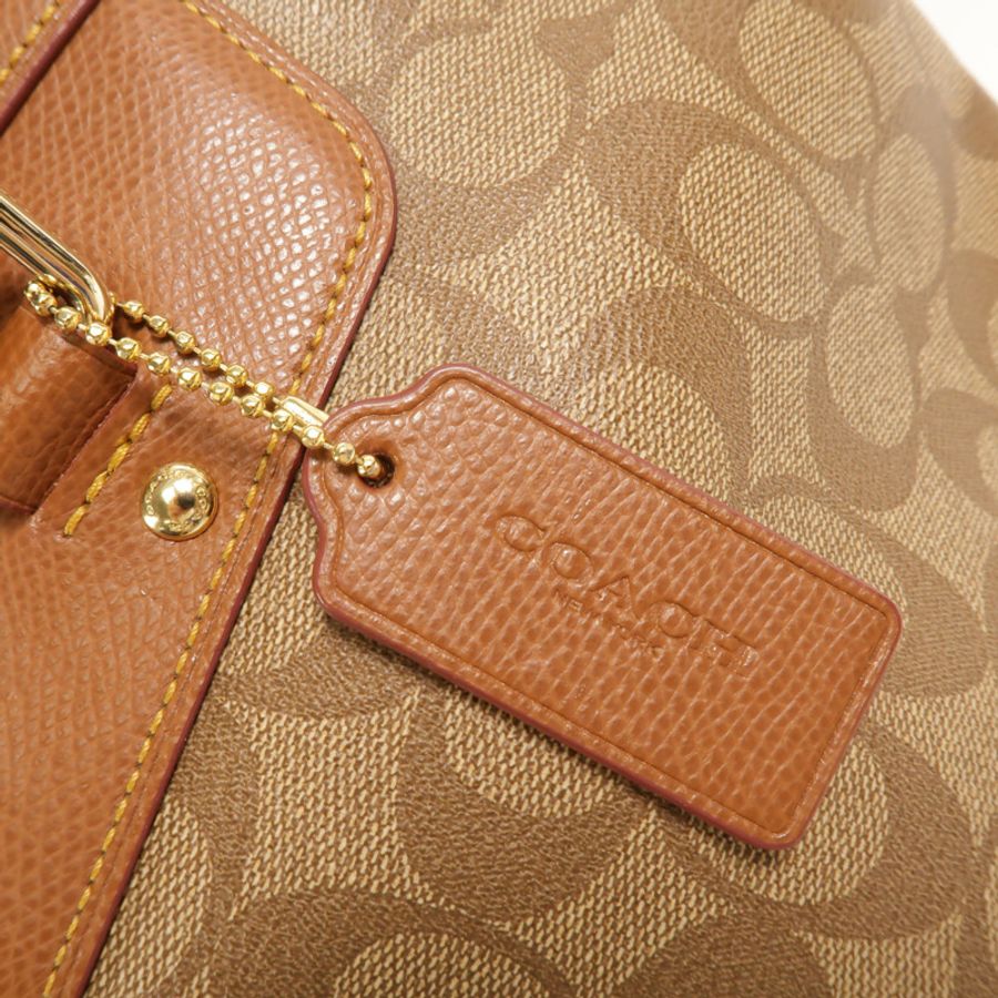 COACH 塗層帆布2Way Shoulder手挽肩背兩用袋-8