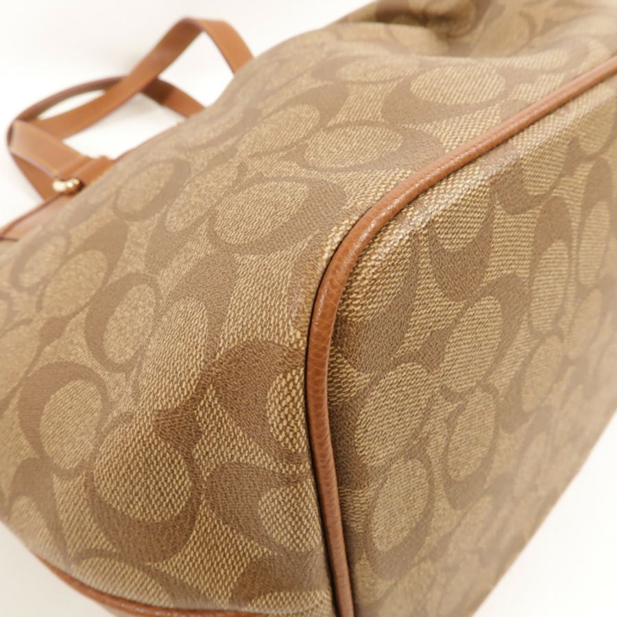 COACH 塗層帆布2Way Shoulder手挽肩背兩用袋-11