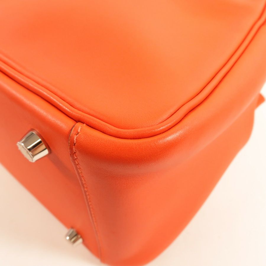 HERMES Swift皮革Lindy 26手挽肩背兩用袋Red-12