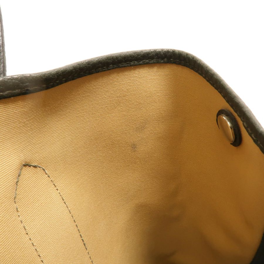 HERMES Toile/Negonda皮革Garden Party PM手挽袋Trench/Vert Fonce-12