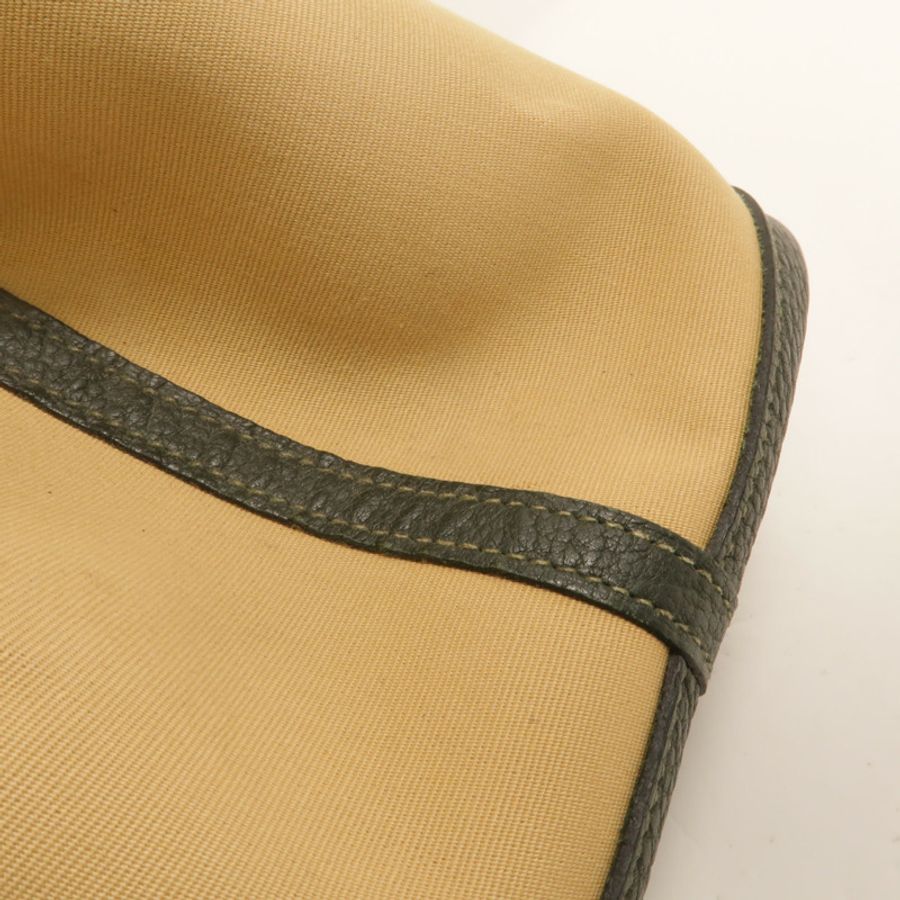 HERMES Toile/Negonda皮革Garden Party PM手挽袋Trench/Vert Fonce-14