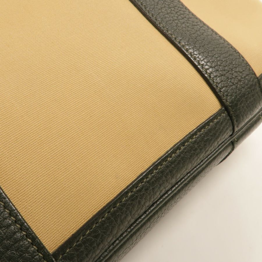 HERMES Toile/Negonda皮革Garden Party PM手挽袋Trench/Vert Fonce-15