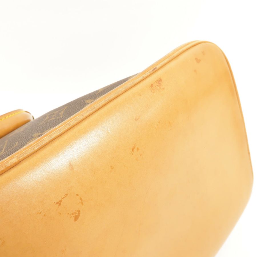 LOUIS VUITTON Monogram Alma金扣手挽袋棕色-17