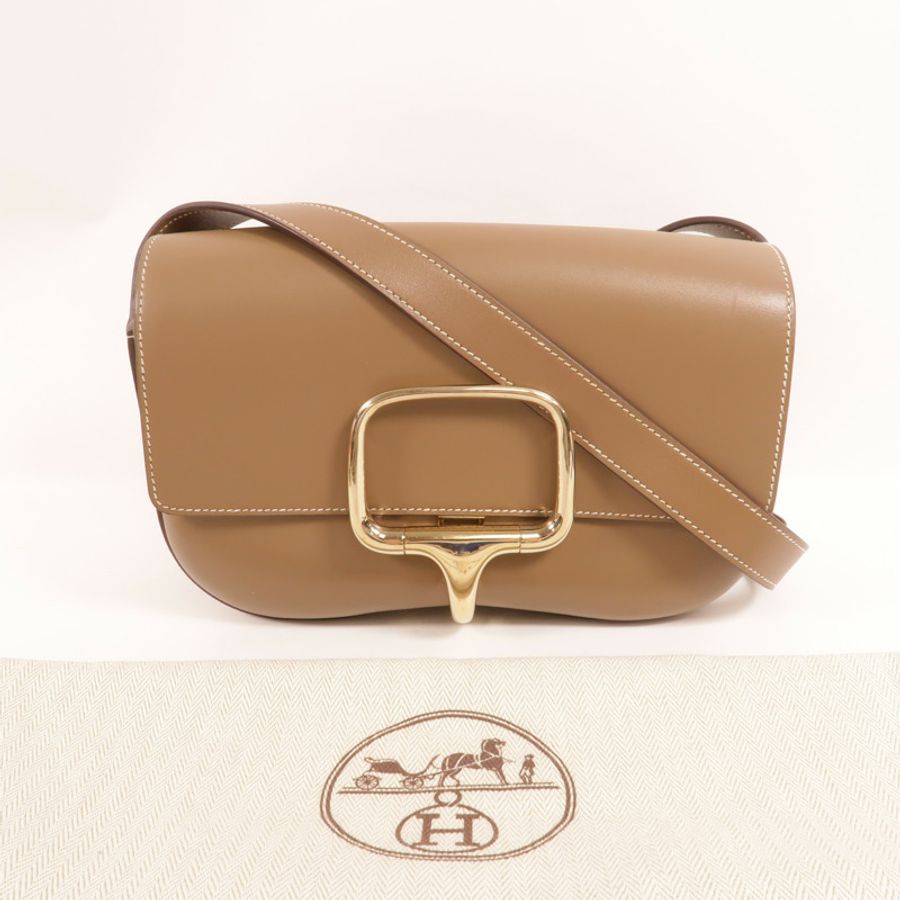 HERMES Swift皮革Della Cavalleria Elan肩背袋Etoupe-9