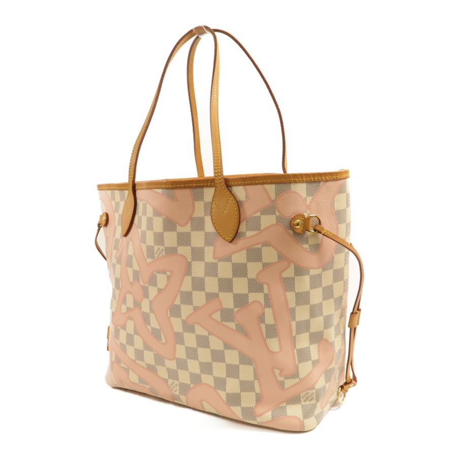 LOUIS VUITTON Damier Azur Tahitienne Neverfull MM金扣肩背袋-2