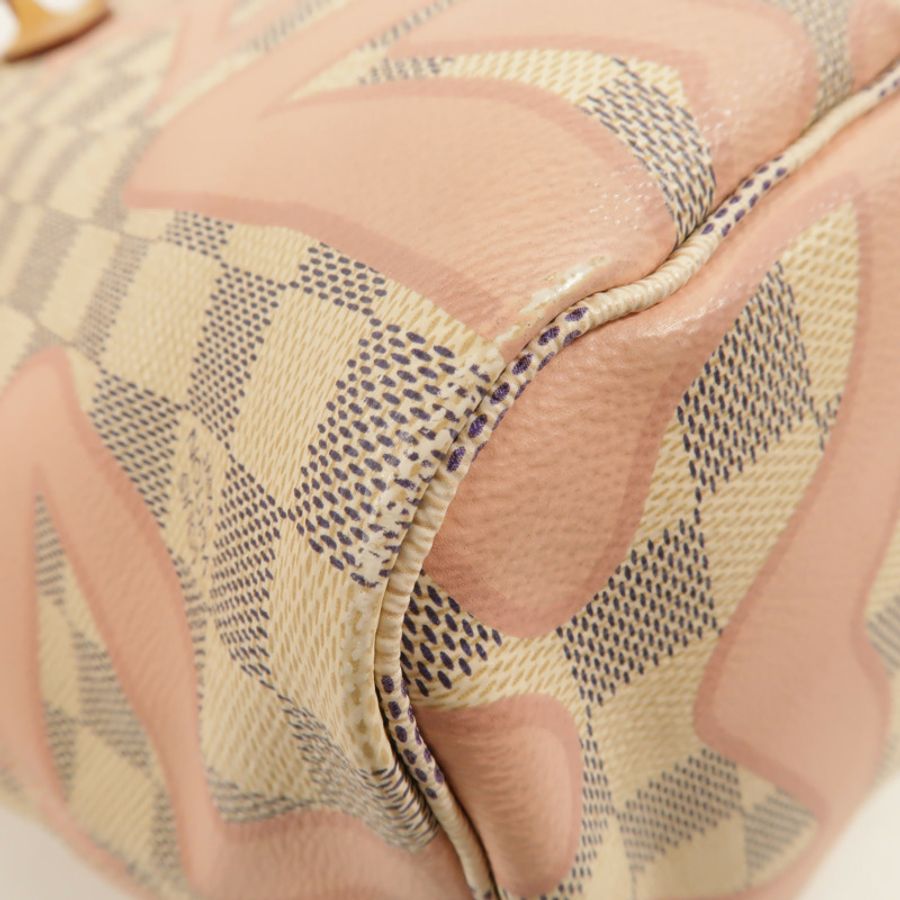LOUIS VUITTON Damier Azur Tahitienne Neverfull MM金扣肩背袋-11